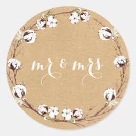 Adesivo Redondo Sr. e Sra. Rustic Envelope Seals