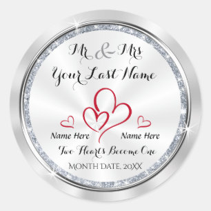 Adesivo Redondo Sr. e Sra. Wedding Stickers Personalizados
