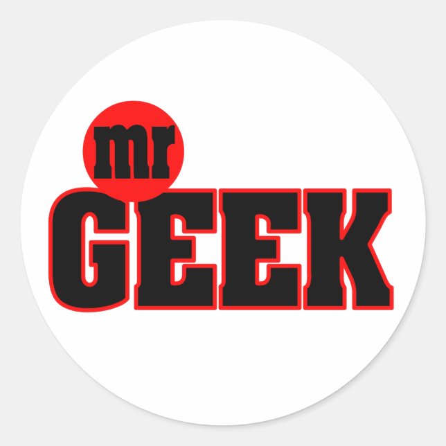 Adesivo Redondo Sr. Geek Sticker (Frente)