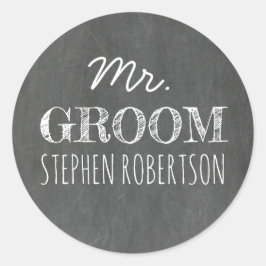 Adesivo Redondo Sr. Groom Chalkboard