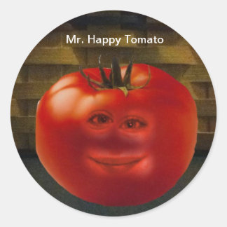 Adesivo Redondo Sr. Happy Tomato Stickers