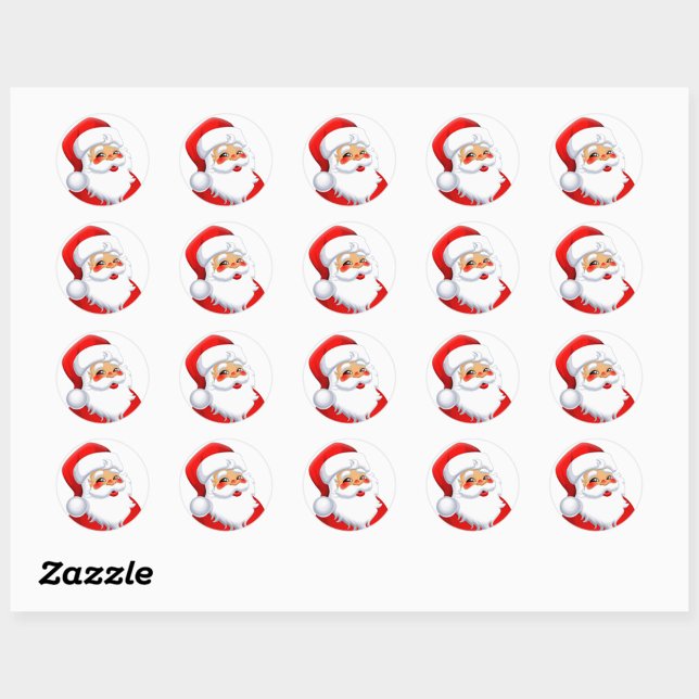 Adesivo Redondo Sr. Papais noeis (Cute Santa Claus Round Stickers!)