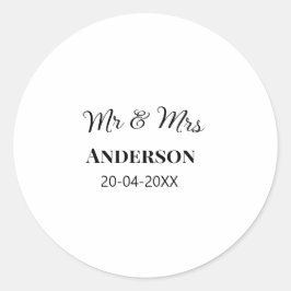 Adesivo Redondo Sr. & Sra. adicionar nome da família data ano casa