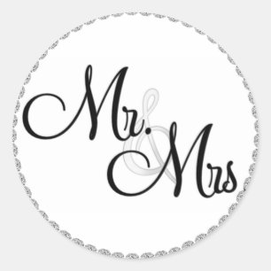 Adesivo Redondo Sr. & Sra. Wedding SeALS/STICKERS BLING