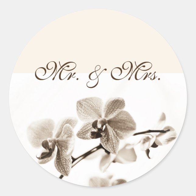 Adesivo Redondo Sr. & Sra. Wedding Stickers (Frente)