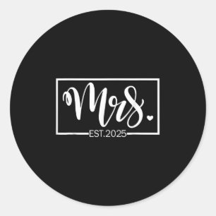 Adesivo Redondo Sra. Est. 2025 Recém-Casada Casamento Esposa Sr &a