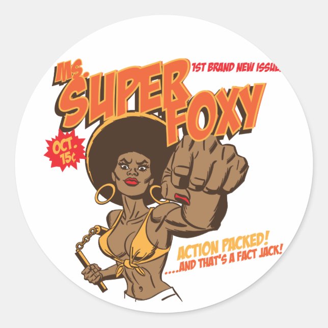 Adesivo Redondo Sra. Super Foxy (Frente)