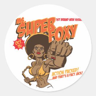 Adesivo Redondo Sra. Super Foxy