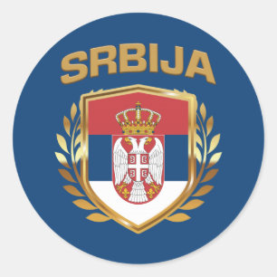 Adesivo Redondo Srbija Flag Shield Sérvia