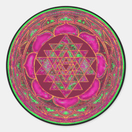 Adesivo Redondo Sri Lakshmi Yantra Mandala