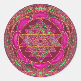 Adesivo Redondo Sri Lakshmi Yantra Mandala