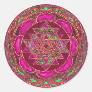 Adesivo Redondo Sri Lanca Yantra Mandala