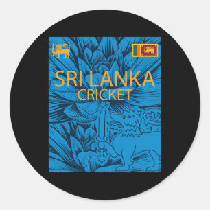 Adesivo Redondo Sri Lanka Cricket Perfeito Para Fãs de Críquete La