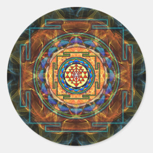 Adesivo Redondo Sri Yantra - geometria sagrado
