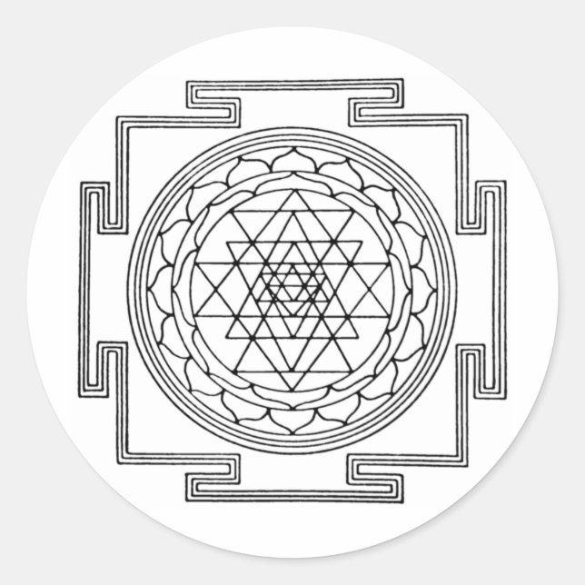 Adesivo Redondo Sri Yantra Mandala (Frente)