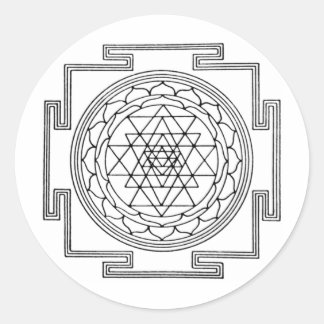 Adesivo Redondo Sri Yantra Mandala