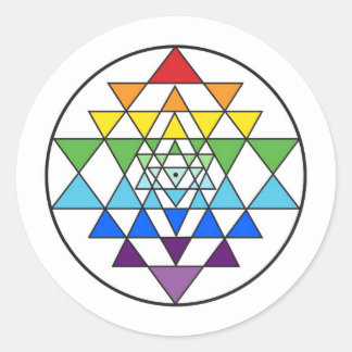 Adesivo Redondo Sri Yantra Rainbow Sticker