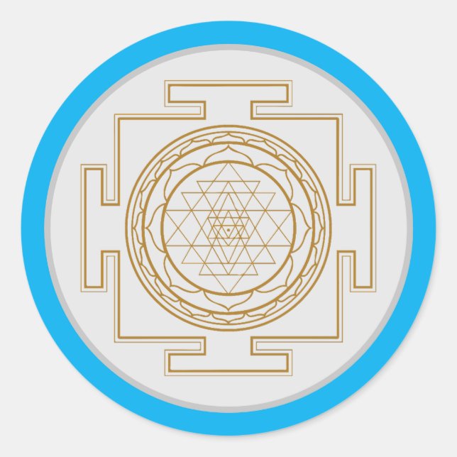Adesivo Redondo Sri Yantra - Símbolo Sagrado (Frente)