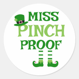 Adesivo Redondo Srta. Pinch Proof ☘️ 🚫