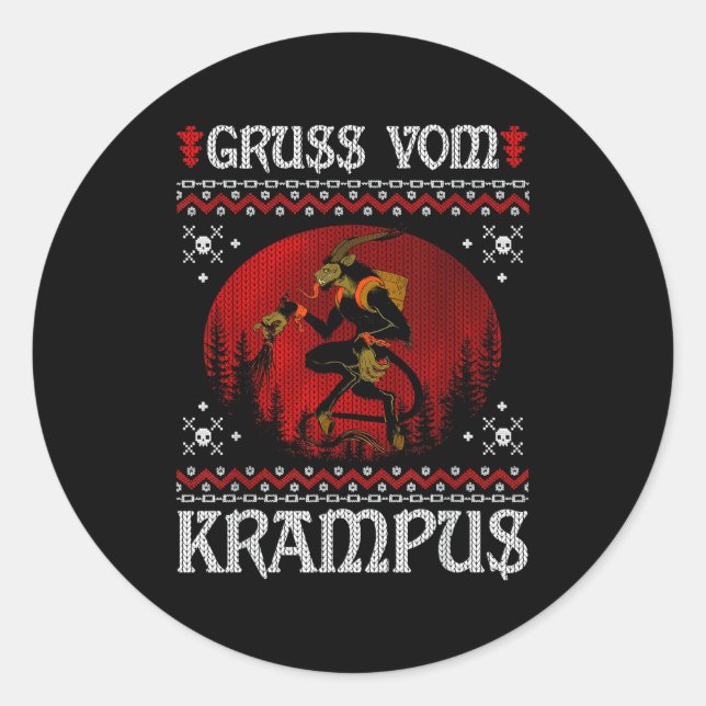Adesivo Redondo Ss Vom Krampus Christmas Evil Xmas Horror Ugly Swe (Frente)