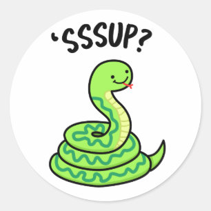 Adesivo Redondo Sssup Funny Hissing Cobra Pun
