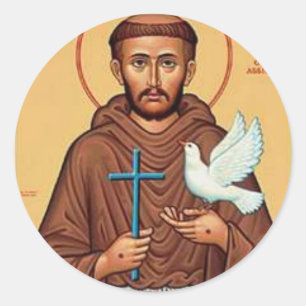 Adesivo Redondo St Francis com pomba