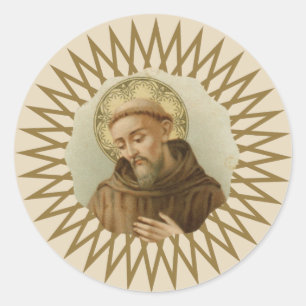 Adesivo Redondo St Francis do santo padroeiro de Assisi dos