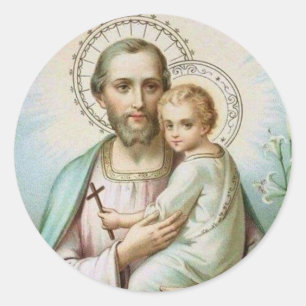 Adesivo Redondo St Joseph, criança Jesus, funcionarios do lírio,