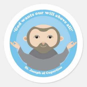 Adesivo Redondo St Joseph de Cupertino
