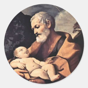 Adesivo Redondo St Joseph por Guido Reni