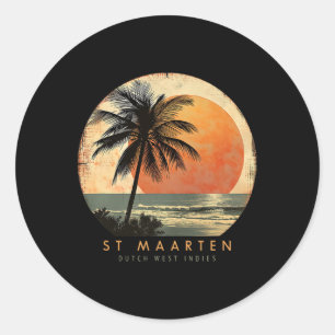 Adesivo Redondo St. Maarten Smx Praia Surfe Viagem St. Martin Va