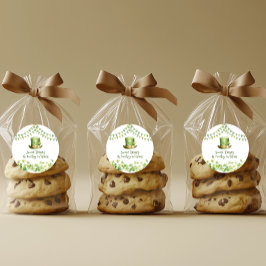Adesivo Redondo St Patrick’s Day Party Green Clover Gift Label