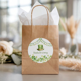 Adesivo Redondo St Patrick’s Day Party Green Clover Gift Label