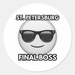 Adesivo Redondo St. Petersburg Chefe Final Emoji Legal Sticker