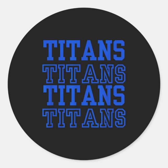 Adesivo Redondo Stacked Block Text Design Apparel  (Frente)