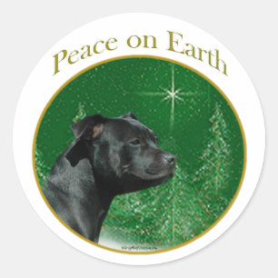 Adesivo Redondo Staffordshire Bull Terrier Peace