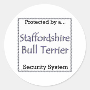 Adesivo Redondo Staffordshire Bull Terrier Security Sticker