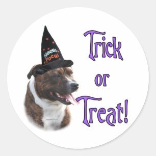 Adesivo Redondo Staffordshire Bull Terrier Trick