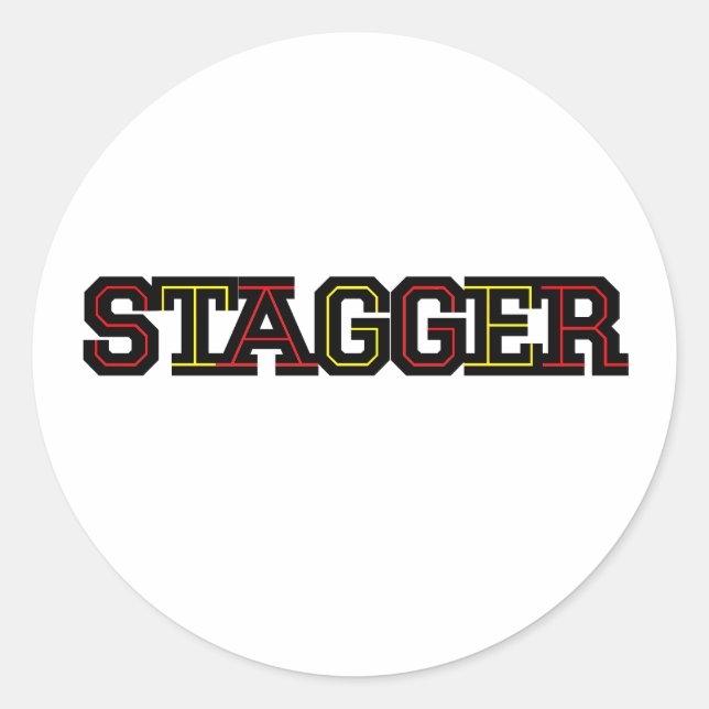 Adesivo Redondo Stagger White Stickers (Frente)