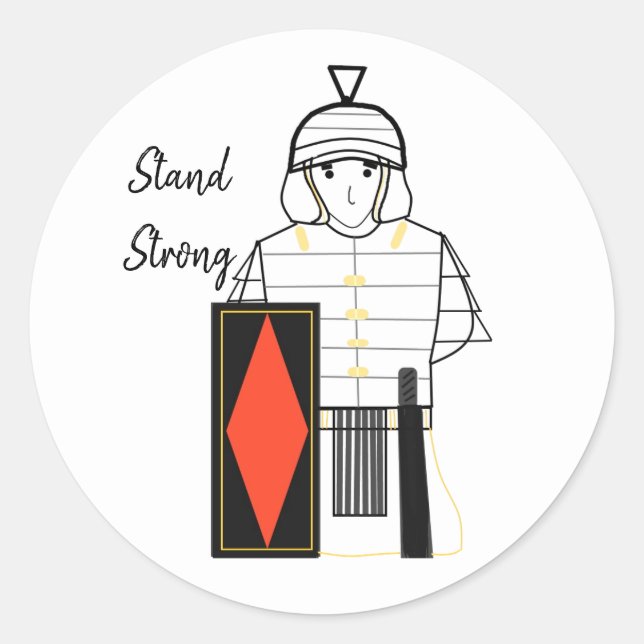 Adesivo Redondo Stand Strong Roman Soldier (Frente)