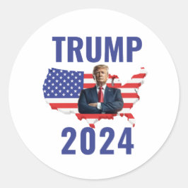 Adesivo Redondo Stand with Trump: Gear Up for 2024!