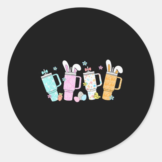 Adesivo Redondo Stanley Tumbler na Páscoa Retro Tumbler inspirou g (Frente)