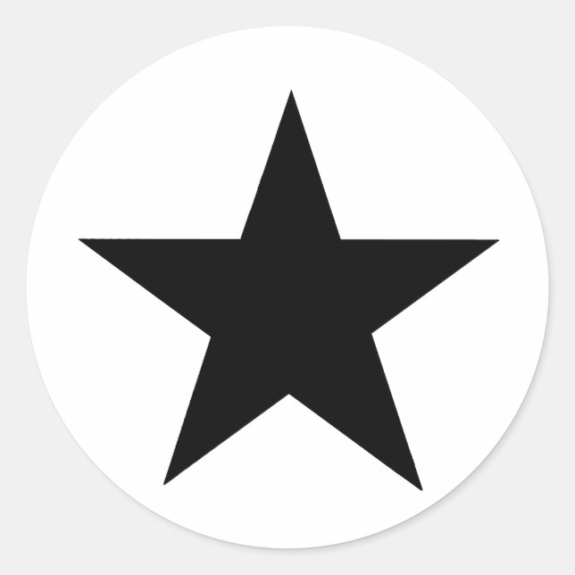 Adesivo Redondo Star Black jGibney O MUSEUM Zazzle dá presentes (Frente)