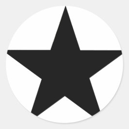 Adesivo Redondo Star Black O MUSEUM Zazzle Dons