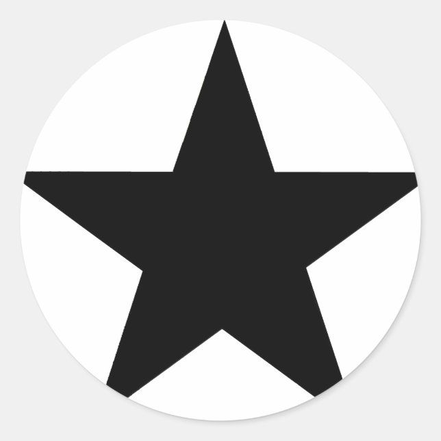 Adesivo Redondo Star Black O MUSEUM Zazzle Dons (Frente)