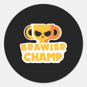 Adesivo Redondo Star Gamer Os Jogos Estrelas Brawler Beawler