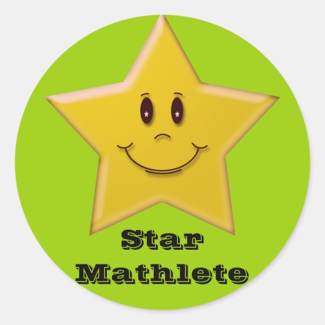 Adesivo Redondo Star Mathlete Sticker (Frente)