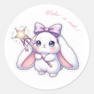 Adesivo Redondo Star Ribbon Magic Wand Bunny - Dreamy Sparkle