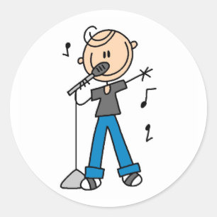 Adesivo Redondo Star Singer No Autocolante Do Microfone