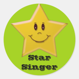 Adesivo Redondo Star Singer Sticker